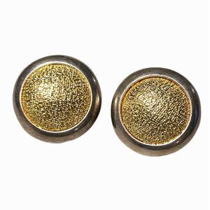 Vintage Signed DARLENE Gold/Silver Tone  Earrings Circular